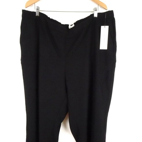Calvin Klein Wide Leg Pants Women's Plus Size 3X Black Elastic Waist Work Career - Picture 3 of 11